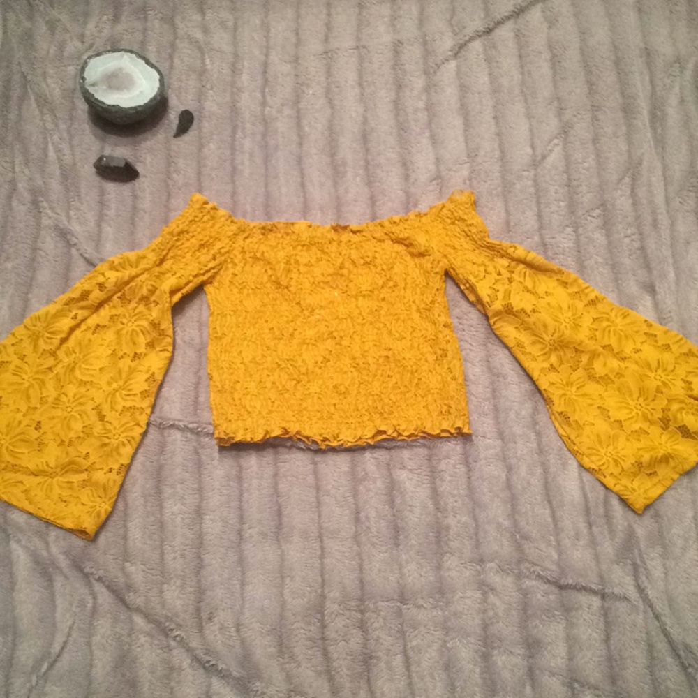 Fall shirt autumn shirt mustard yellow crop top